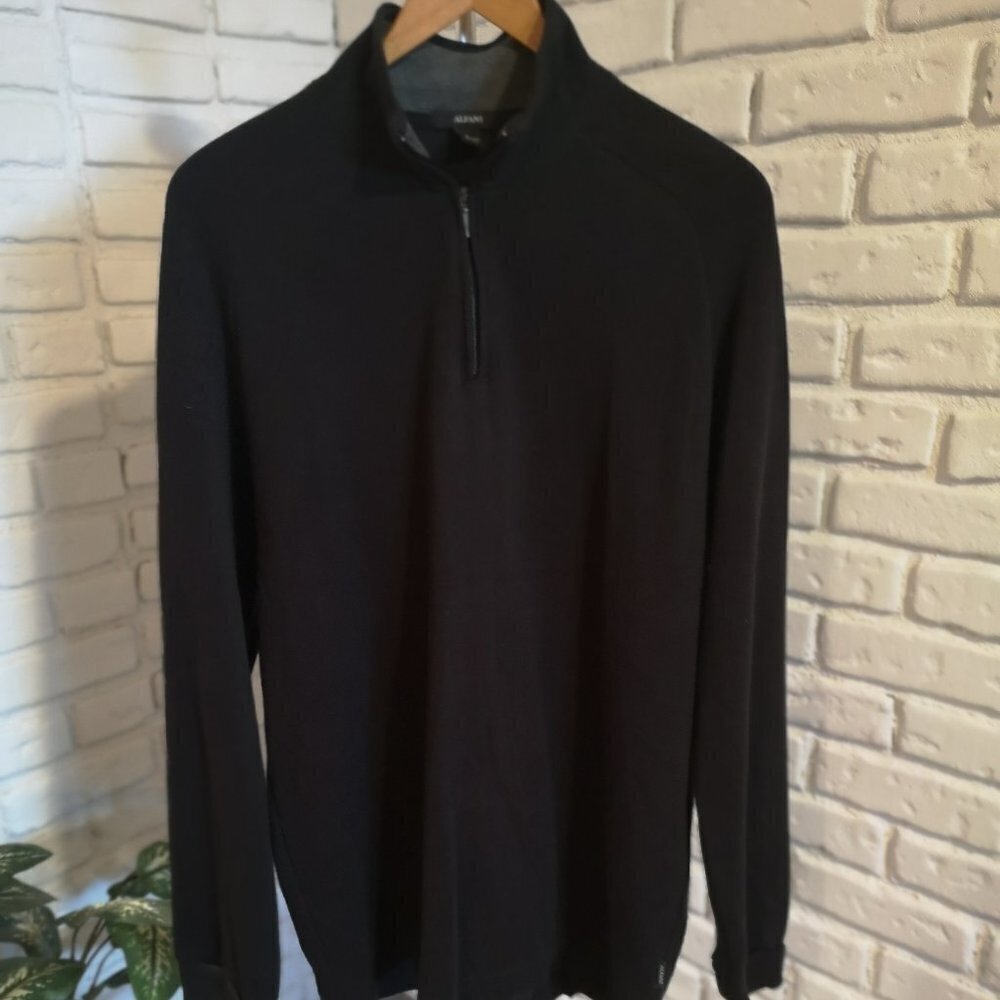 Alfani Men's Black 1/4 Zip Loose Fit Pullover